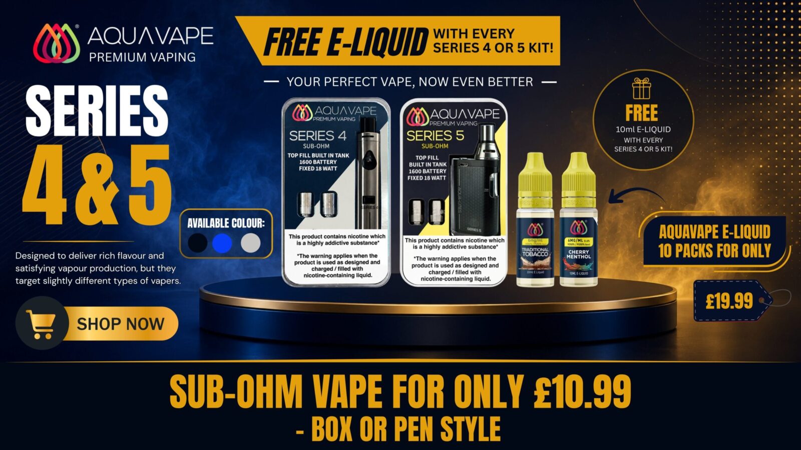 Buy Sub Ohm Vape From Aquavape - Free UK Next Day Delivery (no minimum spend)
