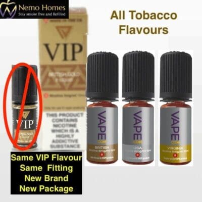 Buy Vapecom Tobacco Flavour E liquids - Free UK Next Day Delivery (no minimum spend)