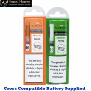 Buy 10 Ten Motives Rechargeable Cigalike Vape - Rechargeable Regular - Free UK Next Day Delivery (no minimum spend)