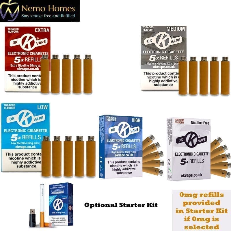 Buy Ok Vape Tobacco Cartomizer Refills Cartomizer - Free UK Next Day Delivery (no minimum spend)