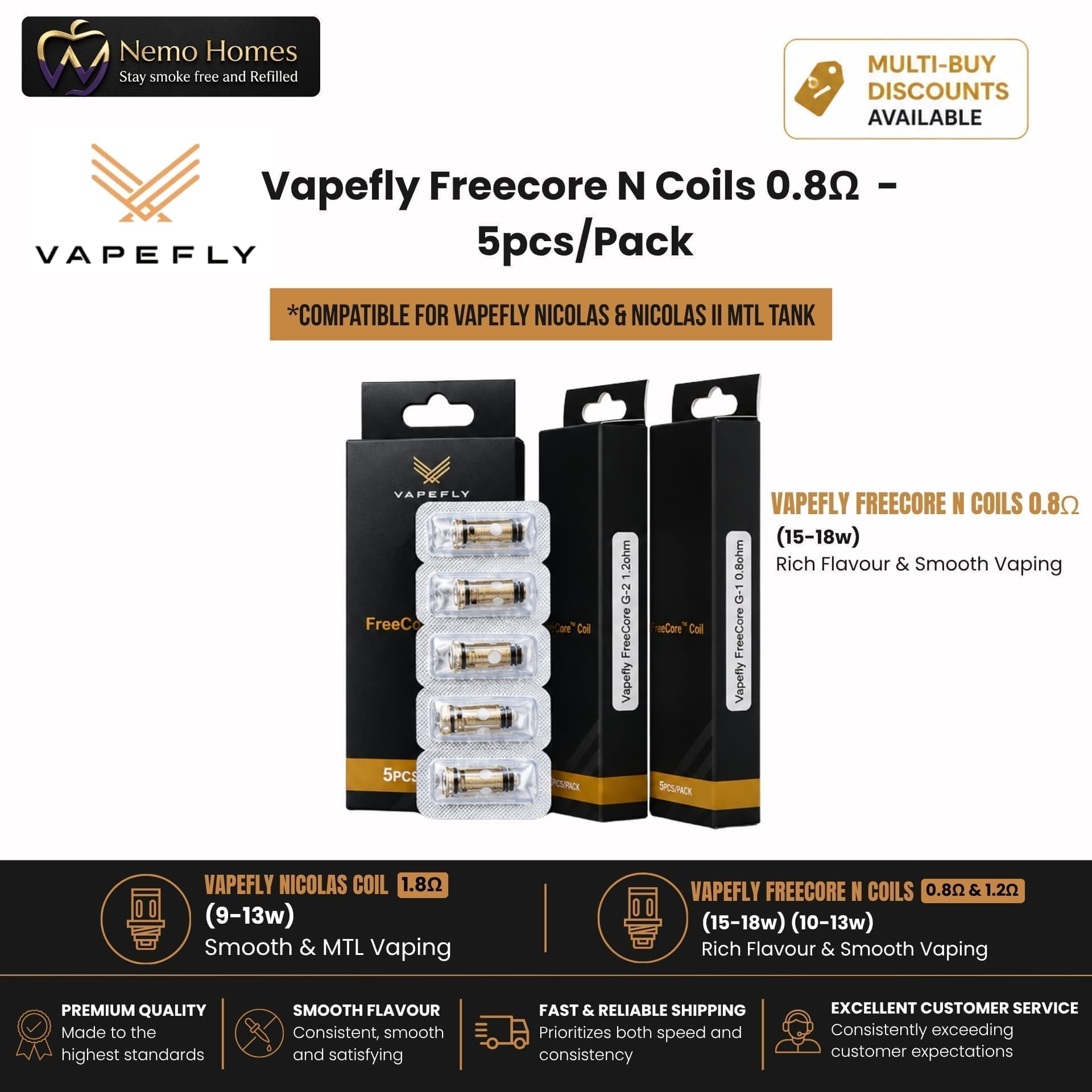 Buy Vapefly Nicolas Fatboy Replacement Glass Tube| Opt Coils - Free UK Next Day Delivery (no minimum spend)
