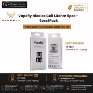 Buy Vapefly Nicolas Fatboy Replacement Glass Tube| Opt Coils - Free UK Next Day Delivery (no minimum spend)