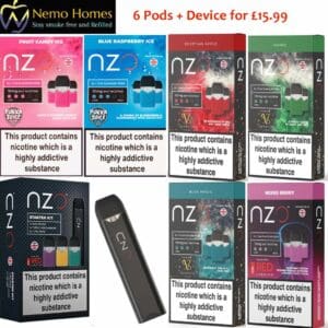Buy NZO Vape Pods and Starter Kit - Free UK Next Day Delivery (no minimum spend)