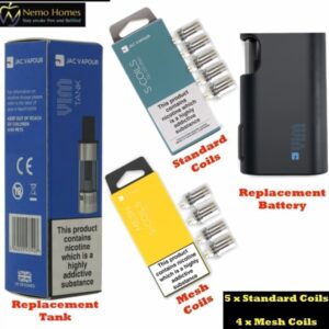 Buy JAC VAPOUR VIM Tank Coils and Battery Jac Vapour - Free UK Next Day Delivery (no minimum spend)
