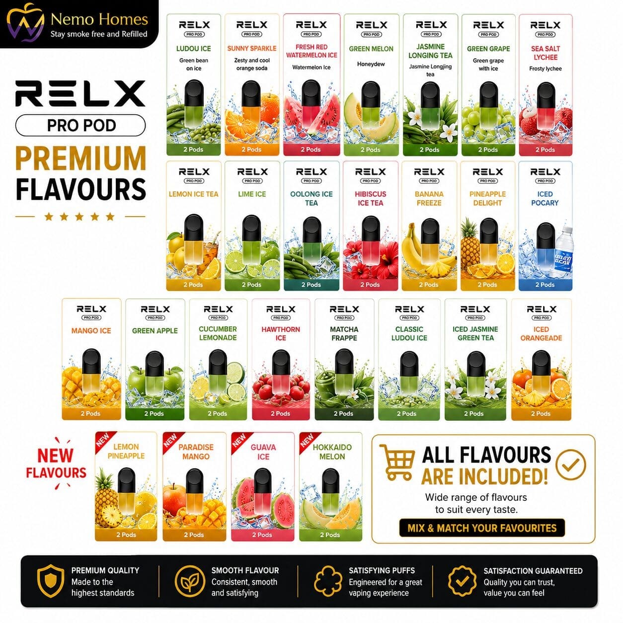 RELX Pro and Relx Cotton Pods