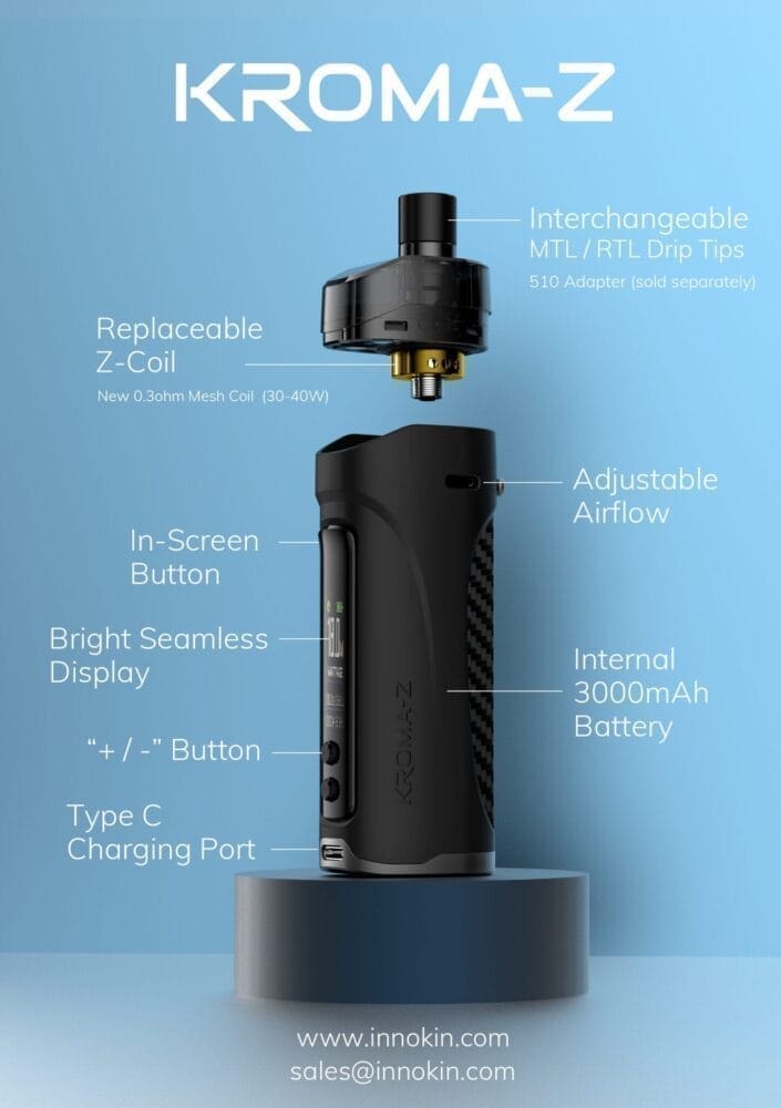 Buy Innokin Kroma Z Pod 40w Mod Kit - Free UK Next Day Delivery (no minimum spend)