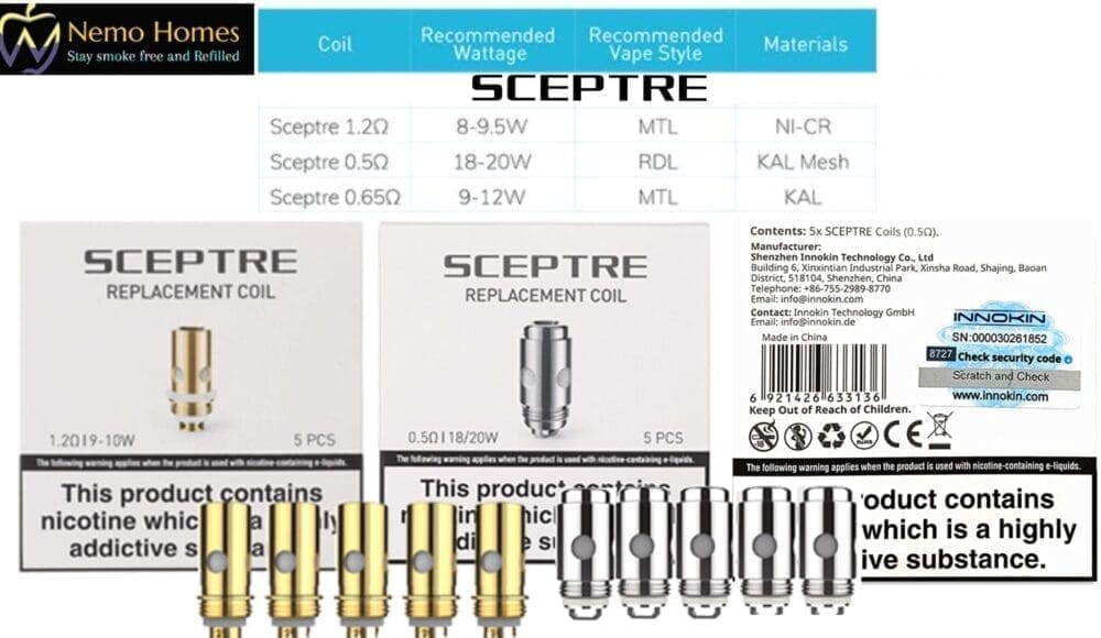 Buy Innokin Sceptre S Coils - Free UK Next Day Delivery (no minimum spend)