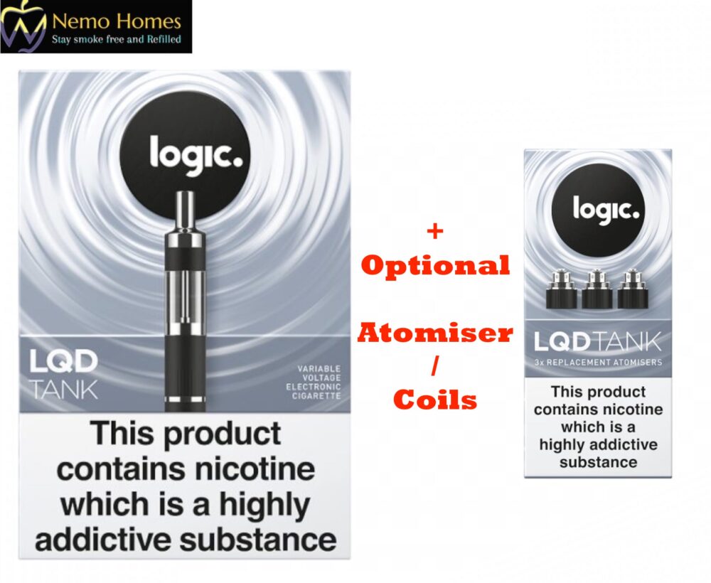 Logic Vapes LQD Vape Tank Kit + Coils Nemo Homes Vape Shop