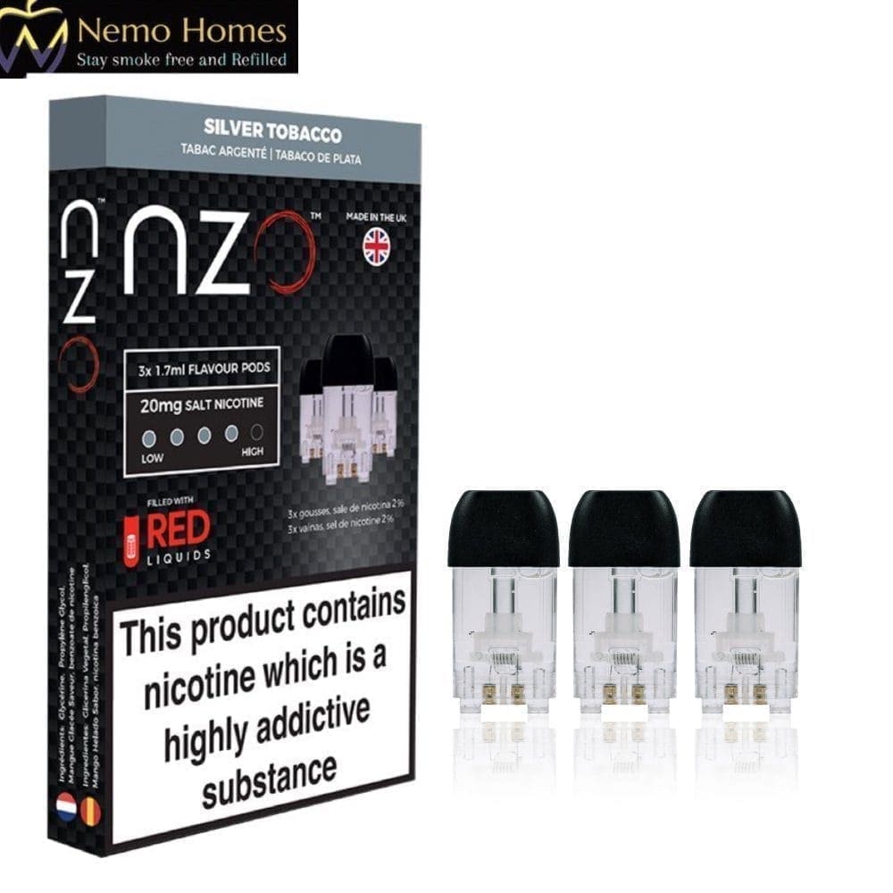 Buy NZO Silver Tobacco 20mg Pod Refills Disposable Pods - Free UK Next Day Delivery (no minimum spend)