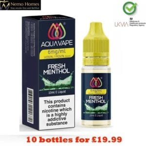Buy Aquavape Fresh Menthol Eliquid Aquavape - Free UK Next Day Delivery (no minimum spend)