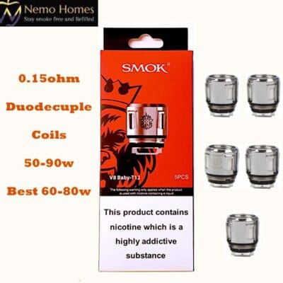 Buy Smok 0.15ohm V8 Baby TFV12 Coils - Free UK Next Day Delivery (no minimum spend)