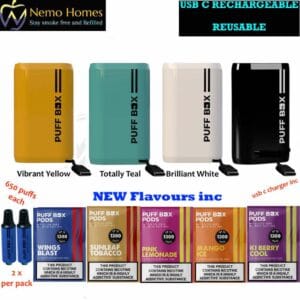Buy Puff Box Rechargeable Device | Puffbox Pods  - Free UK Next Day Delivery (no minimum spend)