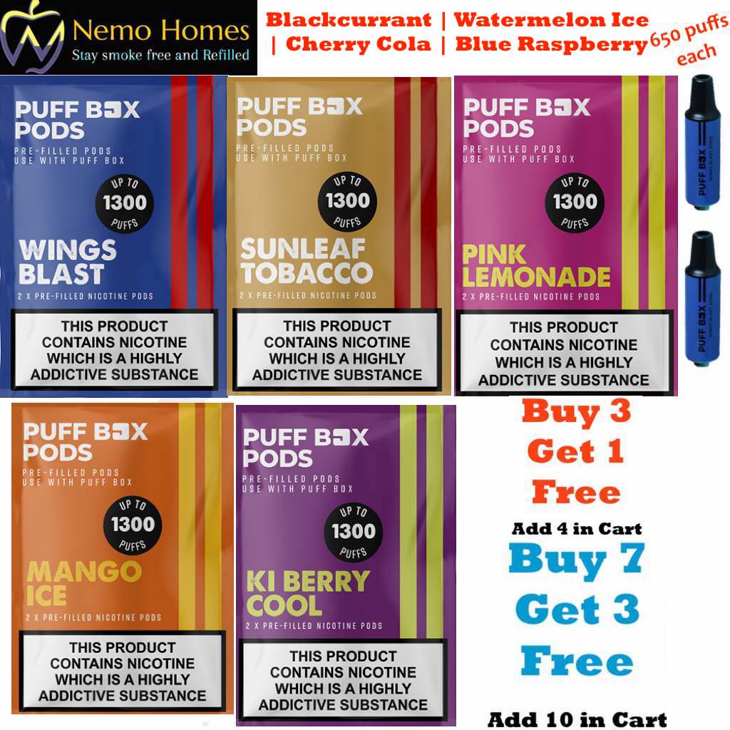 JAC Vapour Puff Box Pods and Device | Puffbox - Nemo Homes JAC Vapour Puff Box Pods and Device | Puffbox - Nemo Homes