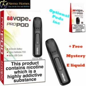 Buy 88Vape Refillable ProPod and Free E liquid - Free UK Next Day Delivery (no minimum spend)