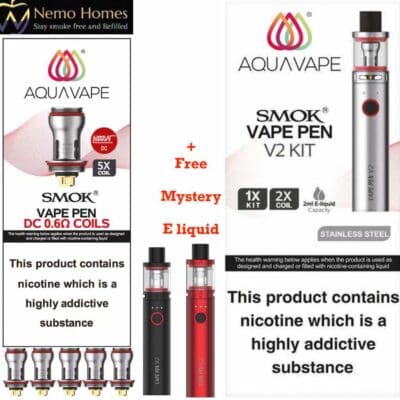 Buy Smok V2 Vape Pen + E liquid and Coils - Free UK Next Day Delivery (no minimum spend)
