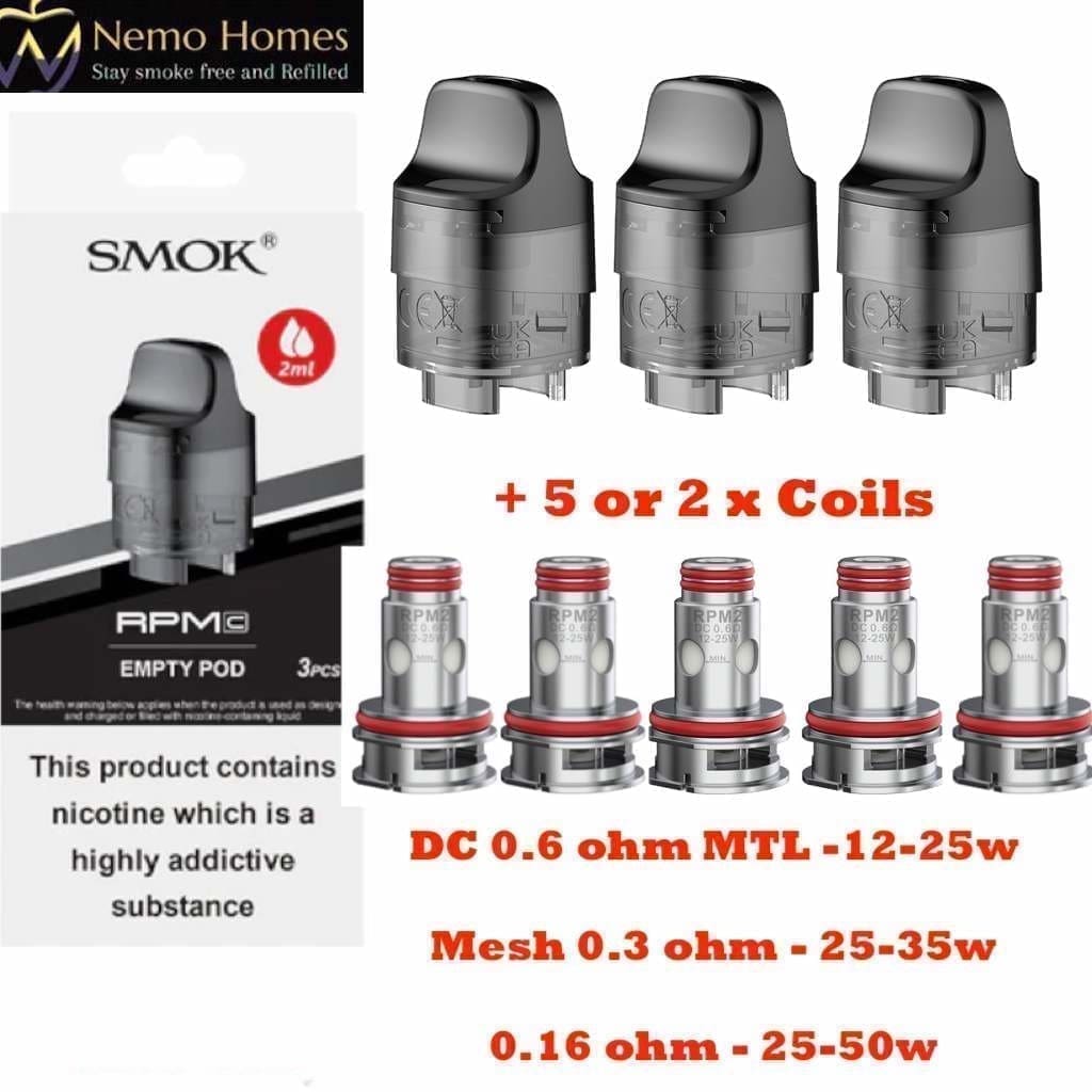 Buy Smok RPM C Pod and Coils | RPMC 2ml 4ml - Free UK Next Day Delivery (no minimum spend)