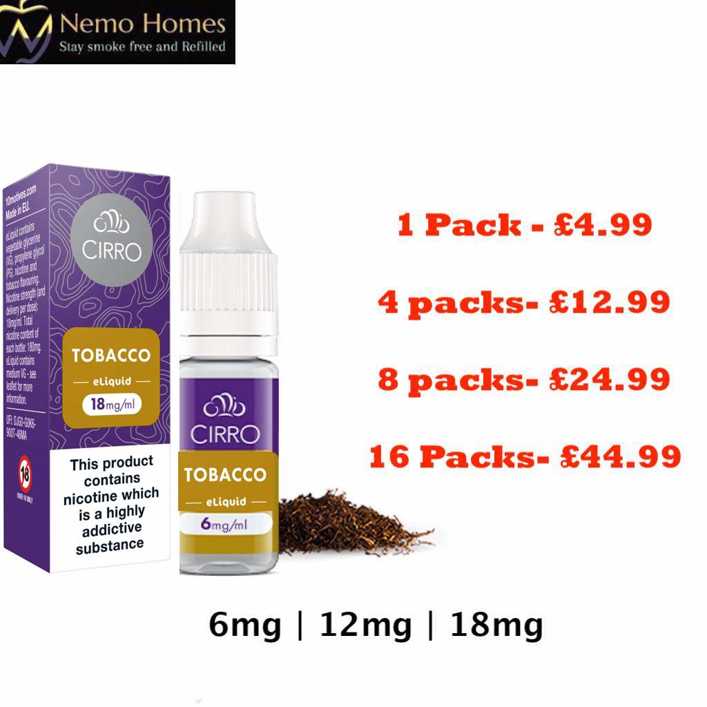 Cirro Tobacco Regular 10ml E liquid - Nemo Homes