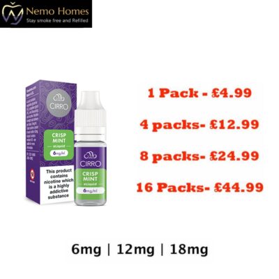 Buy Cirro Crisp Mint 10ml E liquid Cirro - Free UK Next Day Delivery (no minimum spend)
