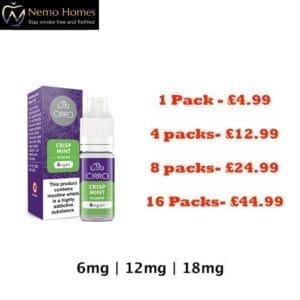 Buy Cirro Crisp Mint 10ml E liquid Cirro - Free UK Next Day Delivery (no minimum spend)