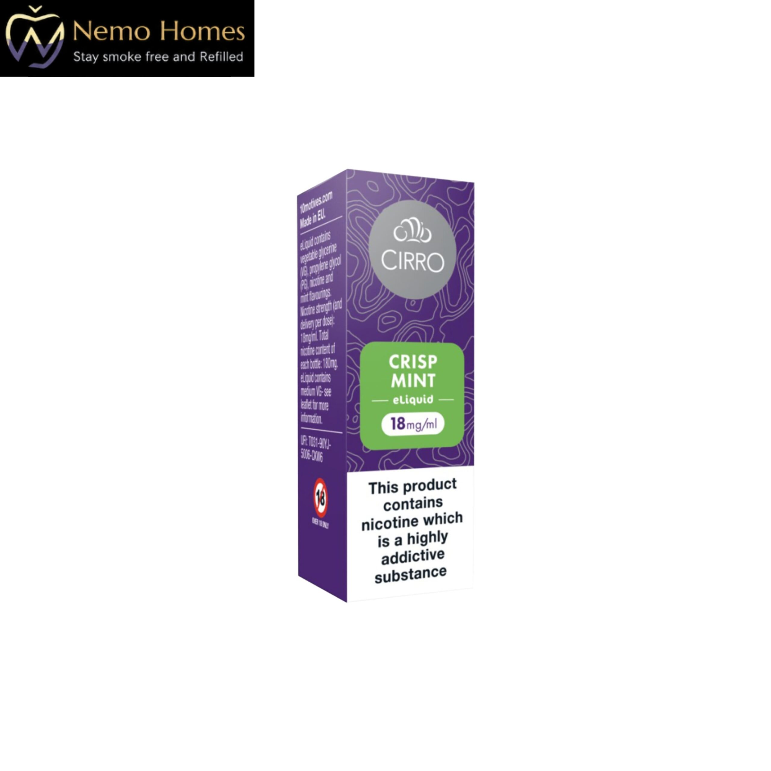 Buy Cirro Crisp Mint 10ml E liquid Cirro - Free UK Next Day Delivery (no minimum spend)