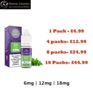 Buy Cirro Crisp Mint 10ml E liquid Cirro - Free UK Next Day Delivery (no minimum spend)
