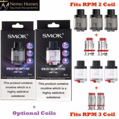 Buy Smok RPM 85 and RPM 100 Pods and Coils - Free UK Next Day Delivery (no minimum spend)