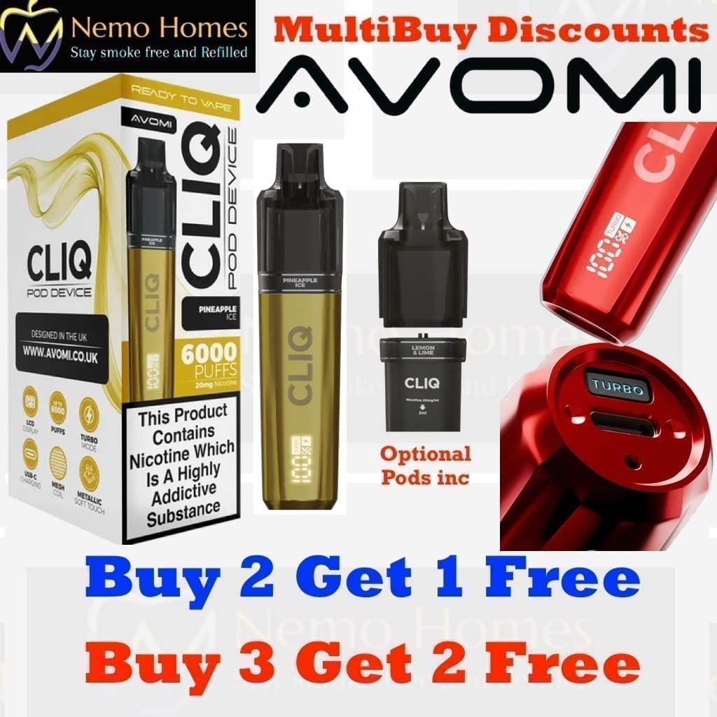 Avomi Cliq 6000 Puffs Prefilled Vape Kit - Nemo Homes Avomi Cliq 6000 Puffs Prefilled Vape Kit - Nemo Homes