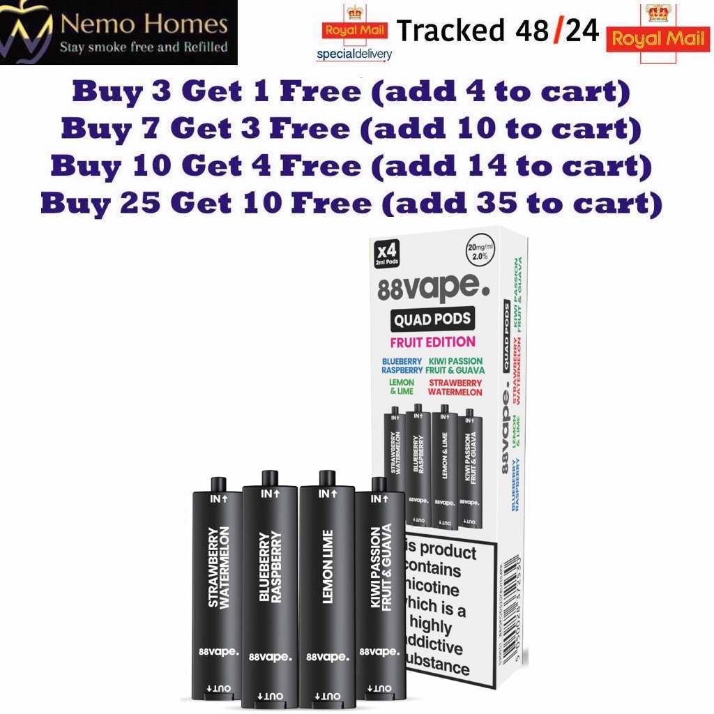 88Vape Quad 4-in-1 Kit and Quad Pods