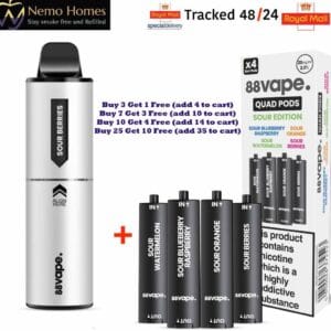 Buy 88Vape Quad 4-in-1 Kit and Quad Pods - Free UK Next Day Delivery (no minimum spend)
