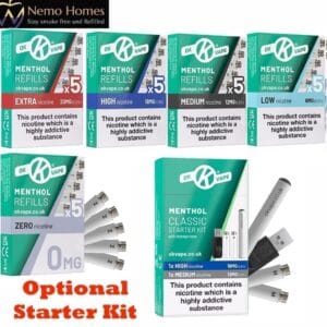 Buy Ok Vape Menthol Cartomizer Refills Disposable Cartridge - Free UK Next Day Delivery (no minimum spend)