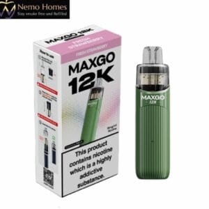 Buy Relx MaxGo 12K Vape Kit and Pods - Green Fresh Strawberry 12K Kit - Free UK Next Day Delivery (no minimum spend)