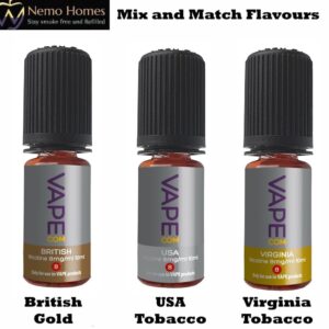Buy Vapecom Tobacco Vape E liquids - Singles - Free UK Next Day Delivery (no minimum spend)