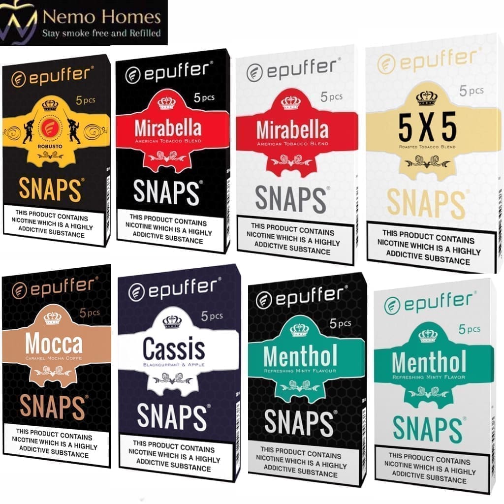Buy ePuffer SNAPS E-Cigarette Cartridges Refills | ePuffer | 1 Pack - Free UK Next Day Delivery (no minimum spend)
