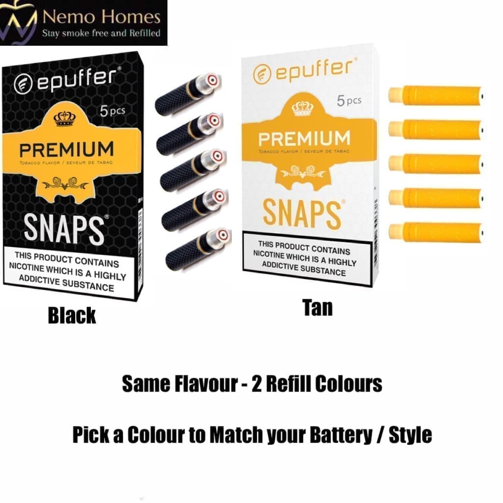 Buy ePuffer SNAPS E-Cigarette Cartridges Refills | ePuffer | 1 Pack - Free UK Next Day Delivery (no minimum spend)