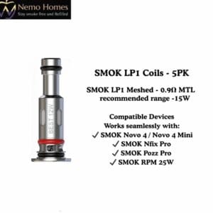 Buy SMOK LP1 Coils - 5PK - Meshed 0.9ohm MTL - Free UK Next Day Delivery (no minimum spend)
