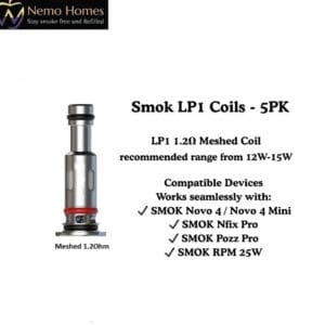 Buy SMOK LP1 Coils - 5PK - Meshed 1.2Ohm - 5PK - Free UK Next Day Delivery (no minimum spend)