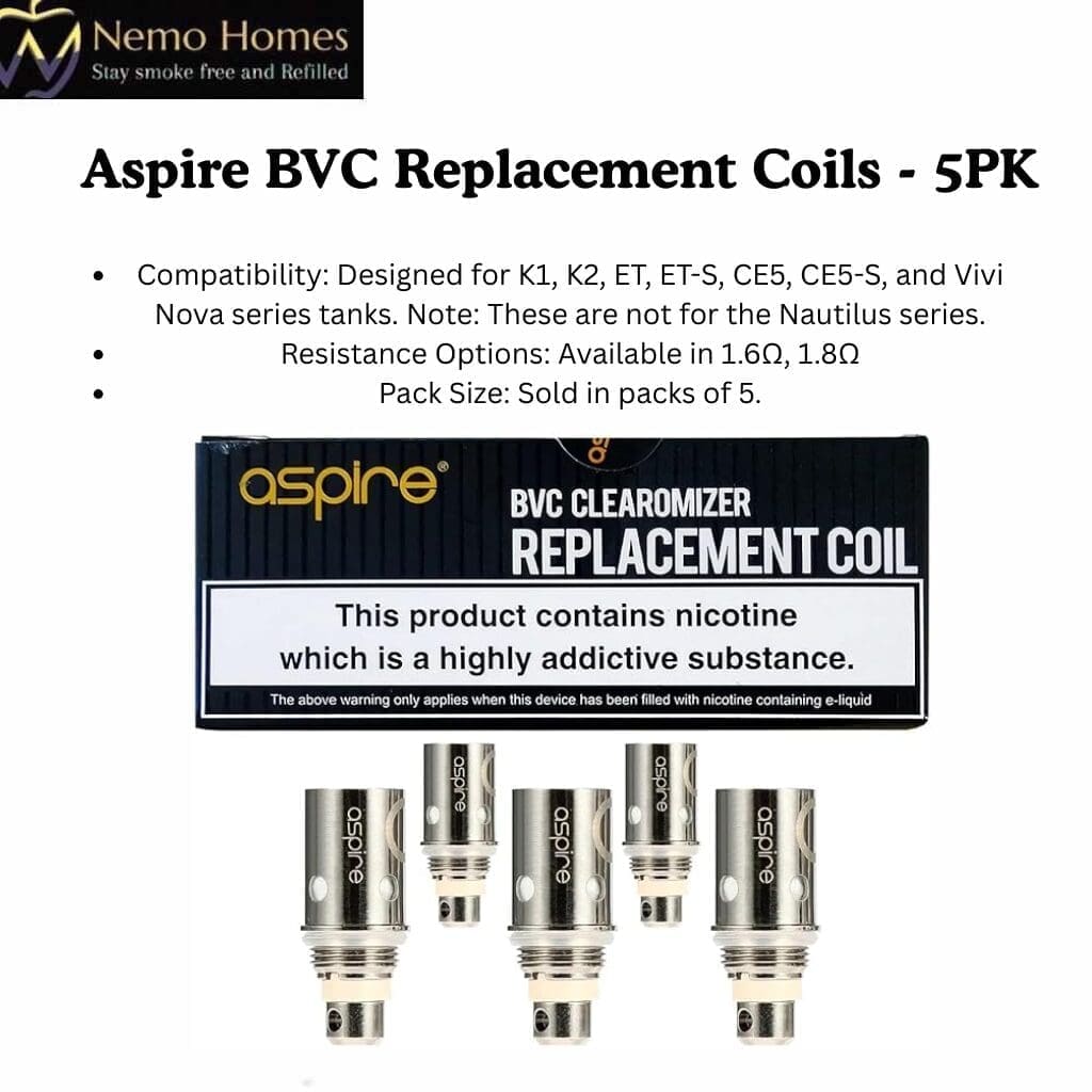 Buy Aspire BVC Coil Heads - Free UK Next Day Delivery (no minimum spend)