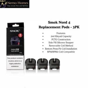 Buy Smok Nord 4 Replacement Pods - 3PK  - Free UK Next Day Delivery (no minimum spend)