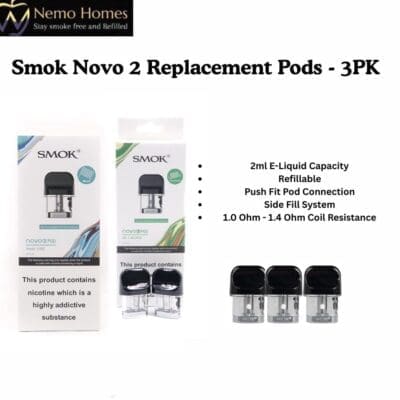 Buy SMOK Novo 2 Replacement Pods - 3PK - Free UK Next Day Delivery (no minimum spend)