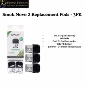 Buy SMOK Novo 2 Replacement Pods - 3PK - Free UK Next Day Delivery (no minimum spend)