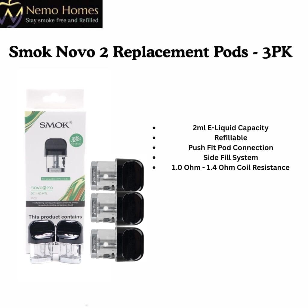 Buy SMOK Novo 2 Replacement Pods - 3PK - Free UK Next Day Delivery (no minimum spend)