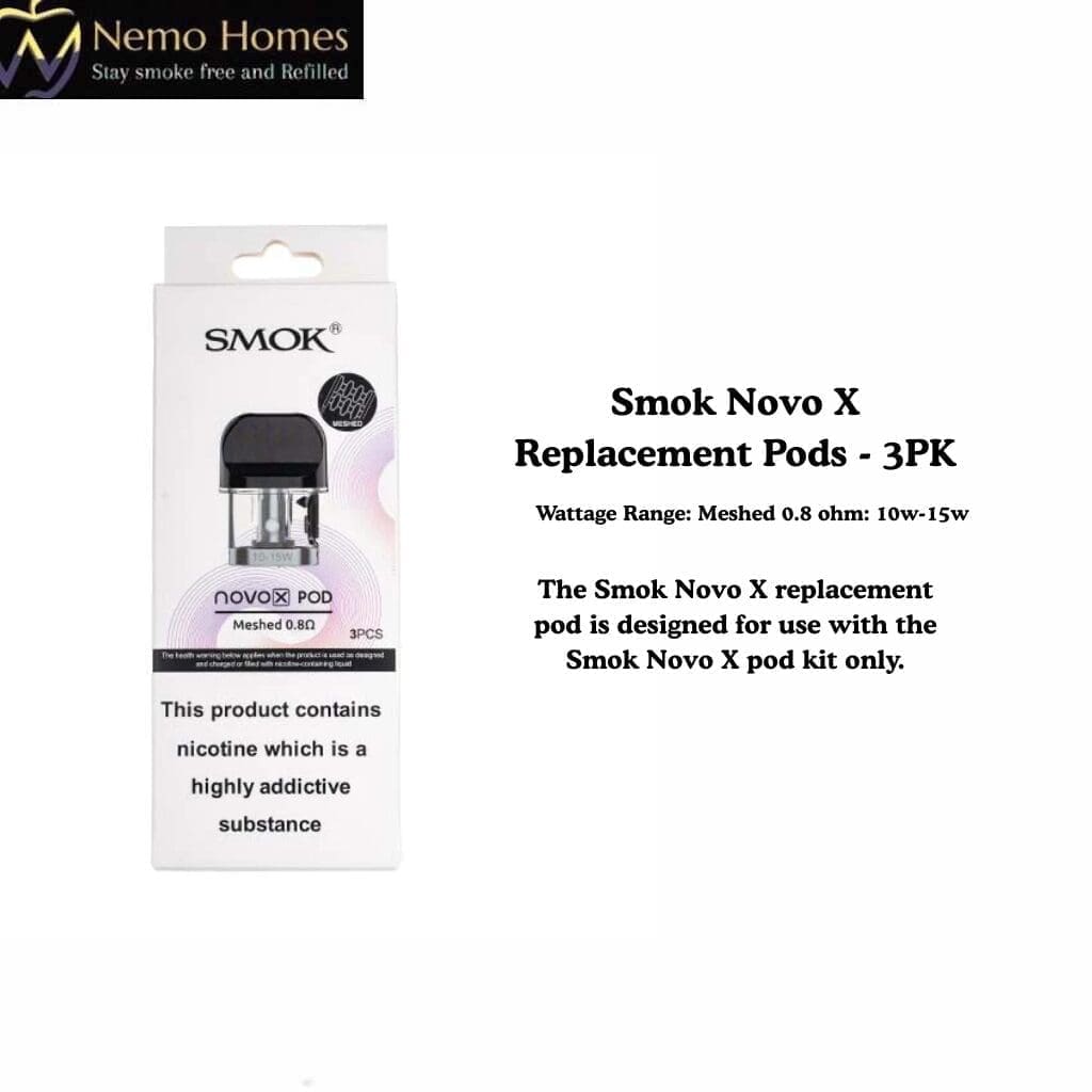 Buy SMOK Novo X Replacement Pods - 3PK - Free UK Next Day Delivery (no minimum spend)