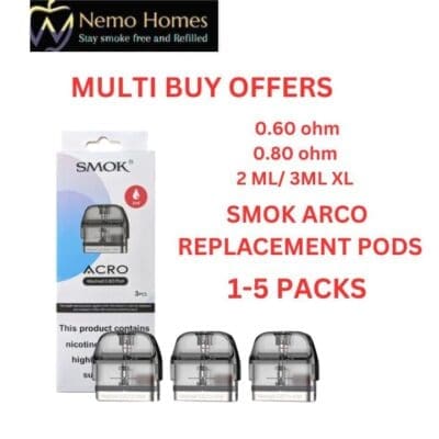 Buy SMOK Arco Replacement Pods - Free UK Next Day Delivery (no minimum spend)
