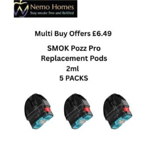 Buy SMOK Pozz Pro Replacement Pods - 5 PACKS- Smok Pozz Empty Pod - Free UK Next Day Delivery (no minimum spend)
