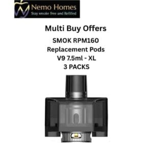 Buy Smok RPM160 Replacement Pods V9 7.5ml- XL - V9 7.5 ml - XL (3 PACKS) - Free UK Next Day Delivery (no minimum spend)