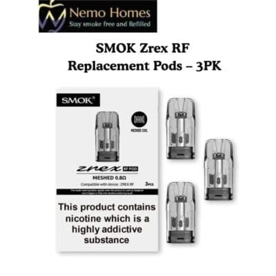 Buy SMOK Zrex RF Replacement Pods – 3PK - Free UK Next Day Delivery (no minimum spend)