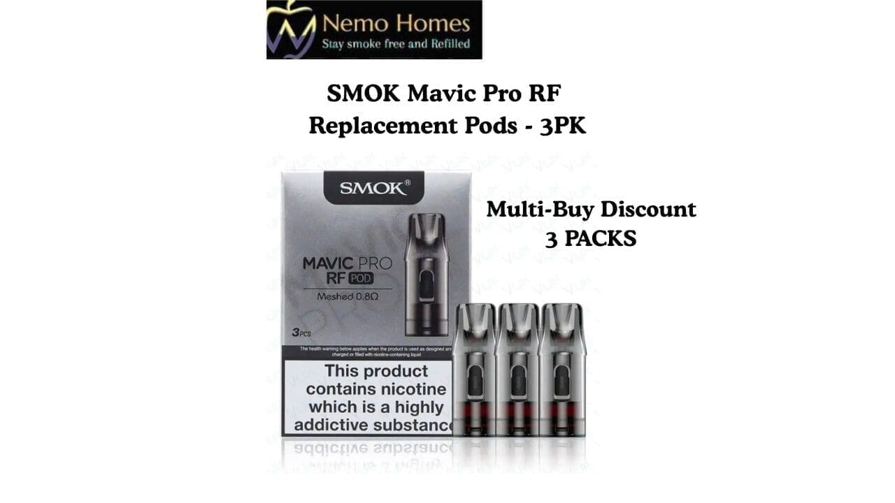 Buy SMOK Mavic Pro RF Replacement Pods – 3 PK - Empty Pod - 2ml - (3PACKS) - Free UK Next Day Delivery (no minimum spend)