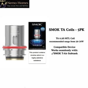 Buy SMOK TA Coils - 5PK - Mesh 0.2 ohm - Free UK Next Day Delivery (no minimum spend)