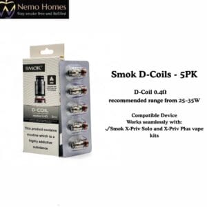 Buy SMOK D Coils for Smok X-Priv Solo and X-Priv - 0.4Ohm - Free UK Next Day Delivery (no minimum spend)