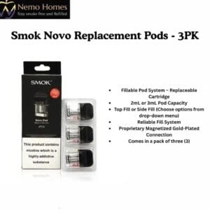 Buy SMOK Novo Replacement Pods - 3PK - Free UK Next Day Delivery (no minimum spend)